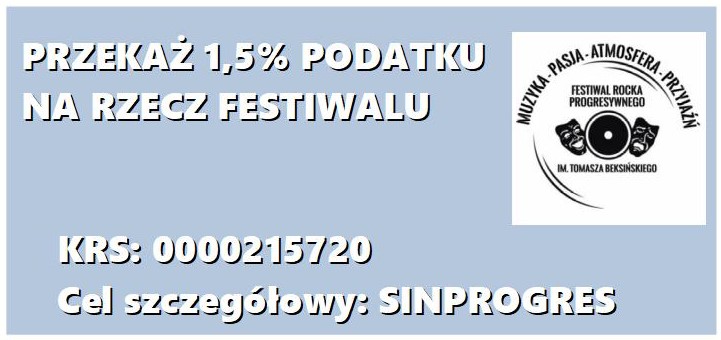 Przekaż 1,5% podatku na rzecz Festiwalu Rocka Progresywnego w Gniewkowie i Toruniu